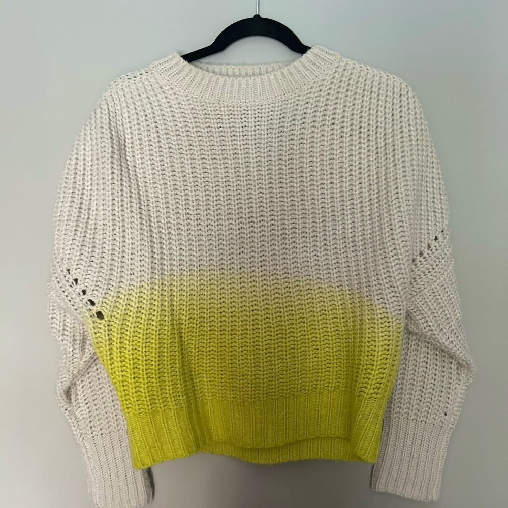 Design Lab Lord & Taylor Cream and Yellow Knit Sweater *never worn*